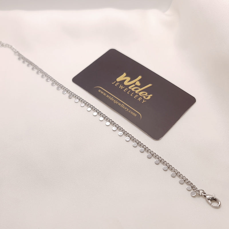 Dainty Disc Silver-Plated Anklet/Payal for Girls/Women