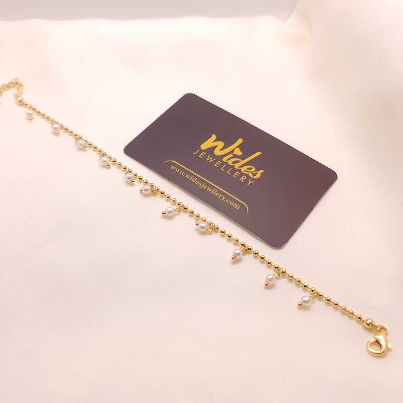 Pearl Drop Gold-Plated Payal for Girls/Women