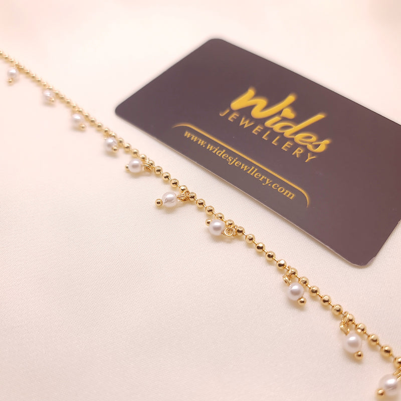 Pearl Drop Gold-Plated Payal for Girls/Women