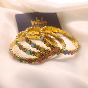 Multi Stone 4 Pcs Bangles for Girls/Women