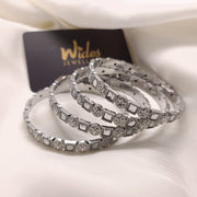 Silver 4 Pcs Bangles for Girls/Women