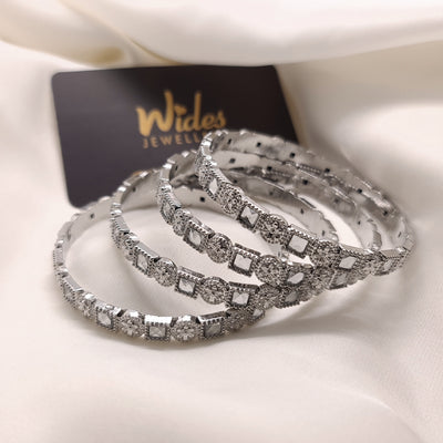 Silver 4 Pcs Bangles for Girls/Women