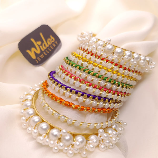 Elegant Pearls Bangles Set for Girls/Women