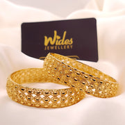 Gorgeous Stylish Design Gold Plated 2pc Bangles Set for Girls/Women