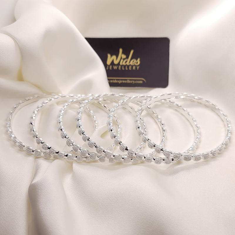 Unique Design 6 Pcs Silver Bangles Set for Girls/Women