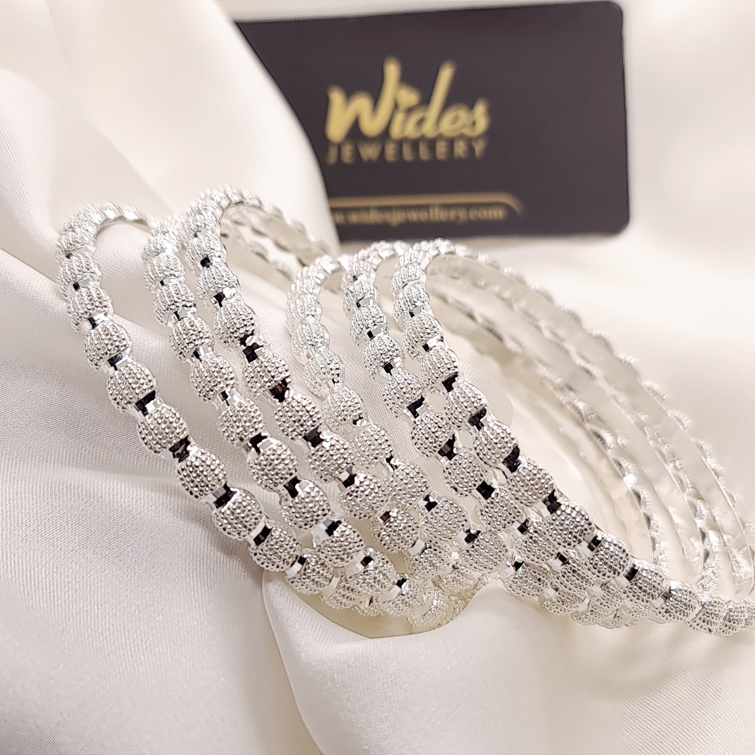 Glamorous Beautifull 6 Pcs Silver Bangles Set for Girls/Women
