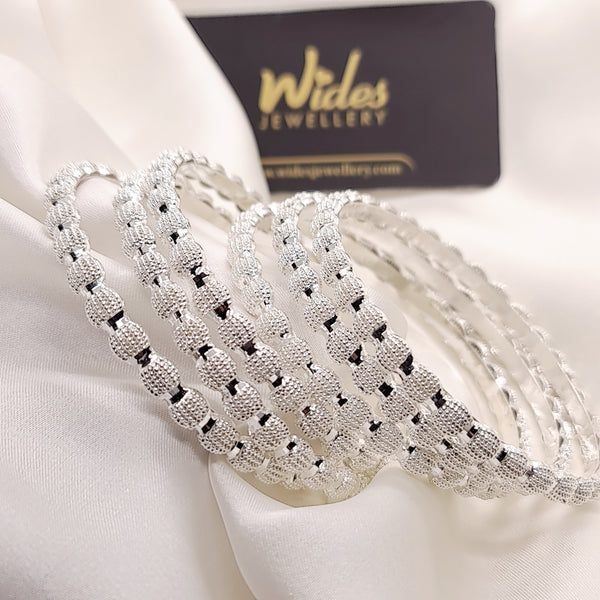 Unique Design 6 Pcs Silver Bangles Set for Girls/Women