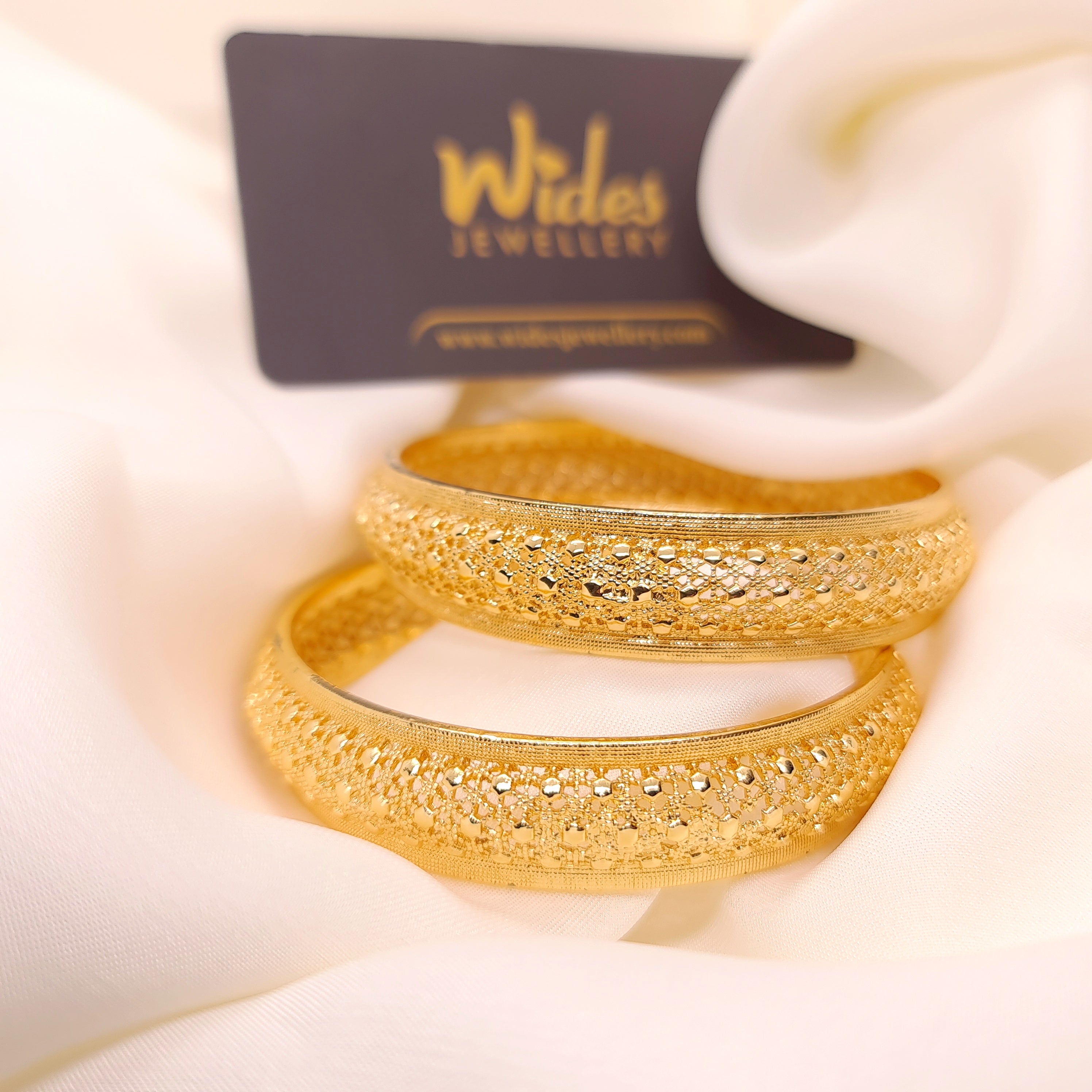 Glittering Gold Plated Bangles Set  for Girls/Women