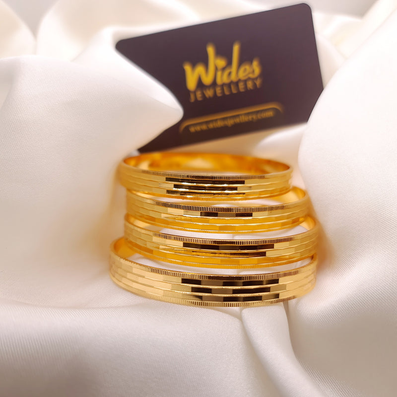 4 Pcs Gold-Plated Bangles Set for Girls/Women