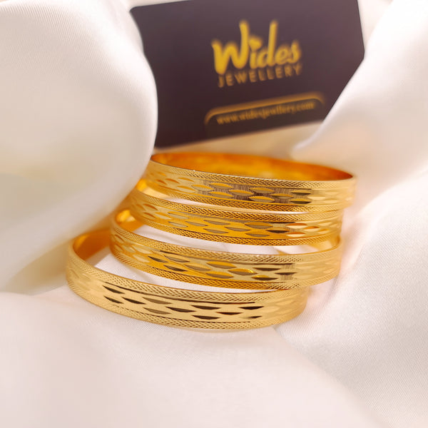 4 Pcs Gold-Plated Bangles Set for Girls/Women