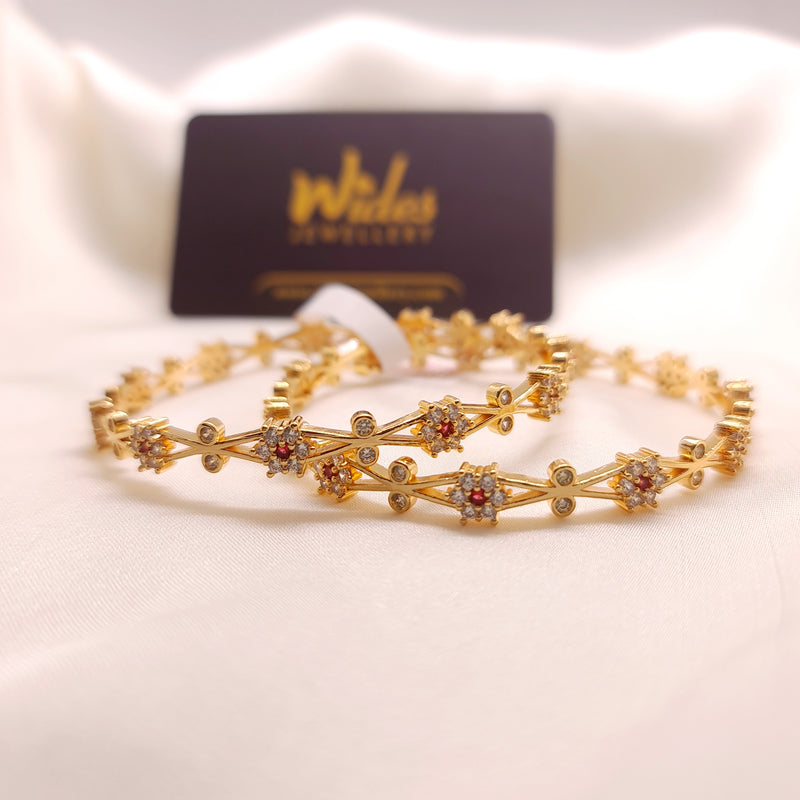 Ruby Stones Golden Bangles for Girls/Women