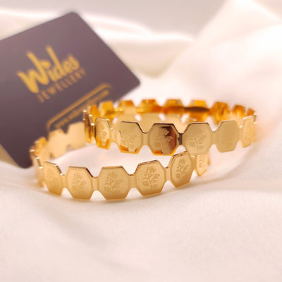 Hexagonal Floral Bangles for Girls/Women