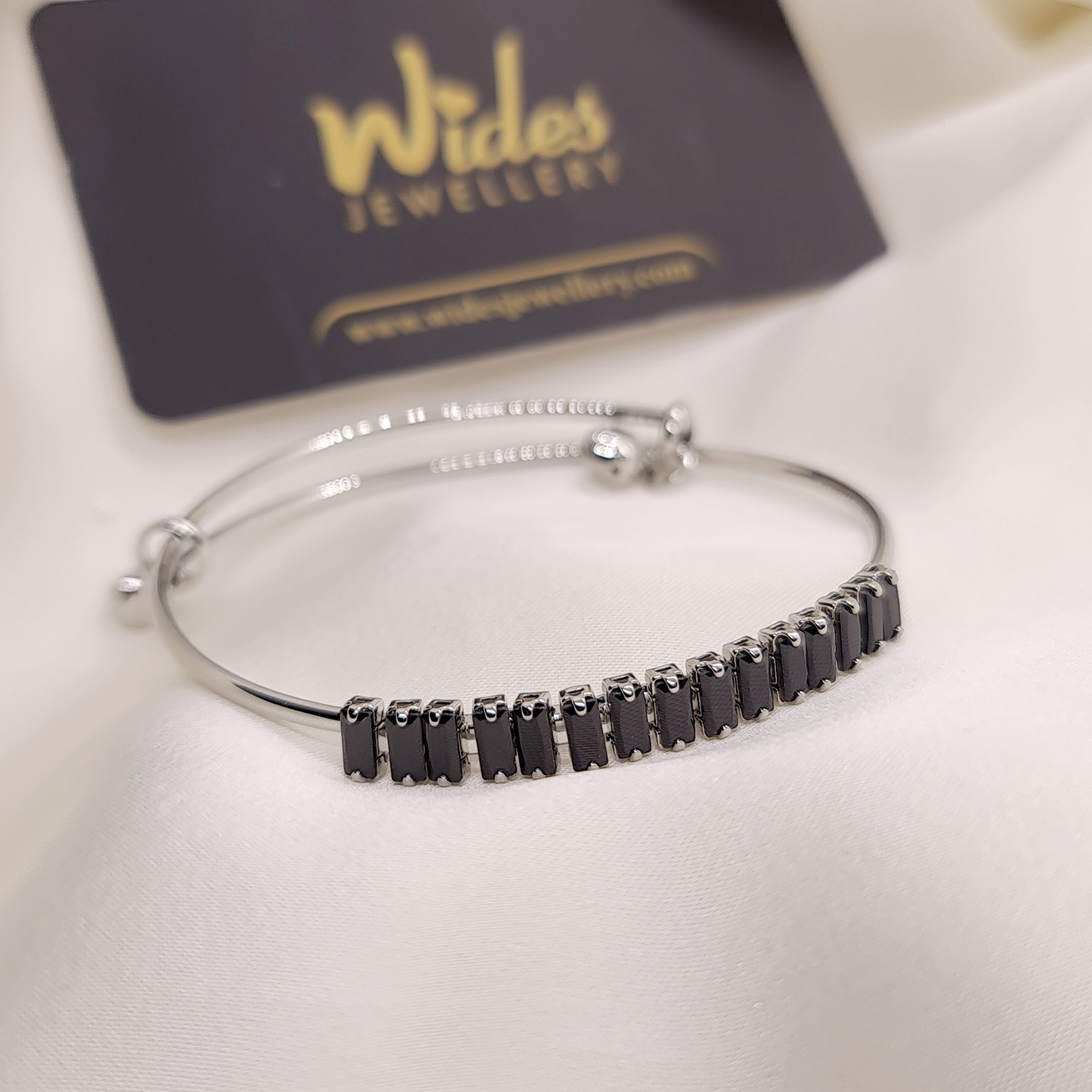 Stylish Fancy Black Ziron Crystal (Golden & Silver) Bracelet for Girls/Women