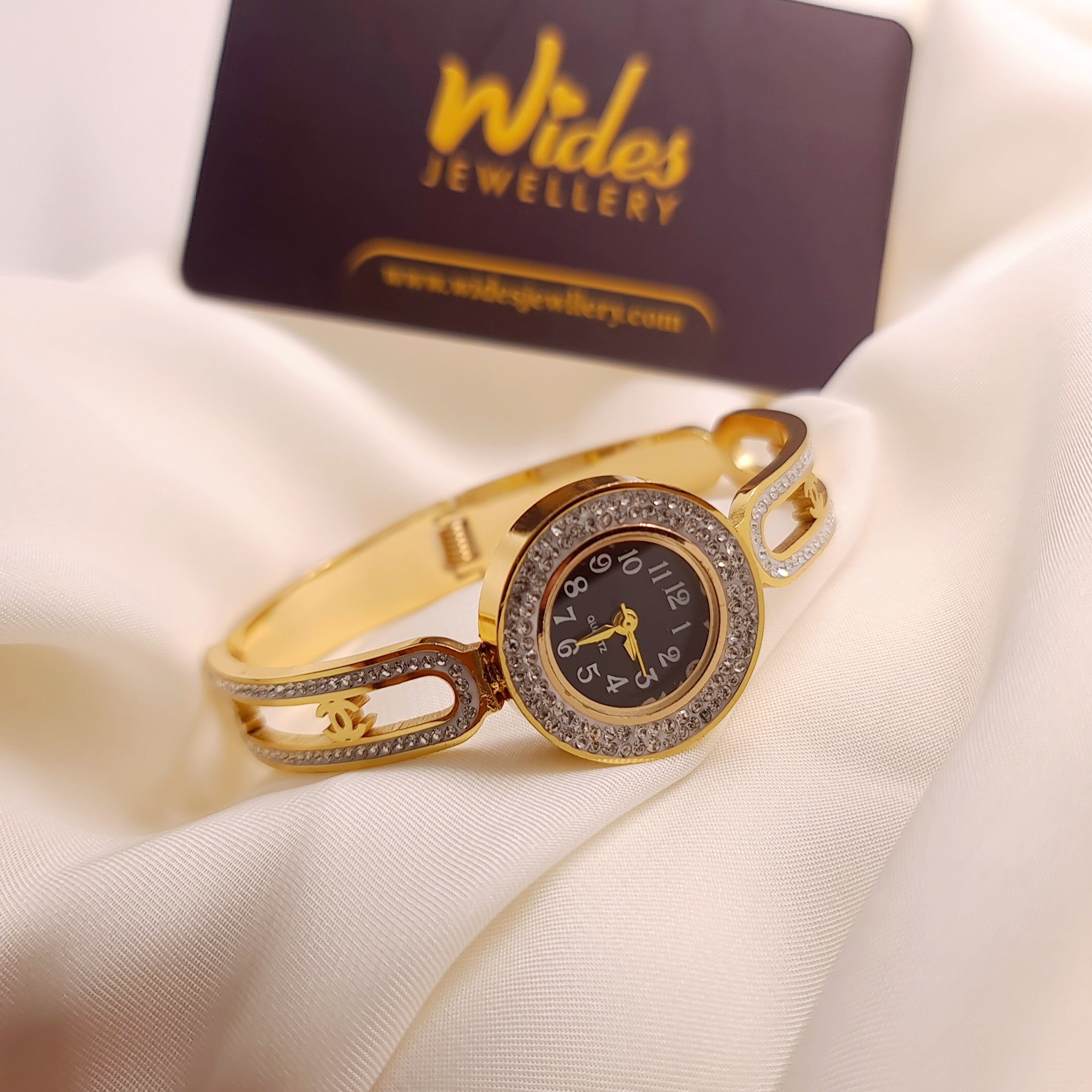 Golden Contour Watch Bracelet for Girls/Women