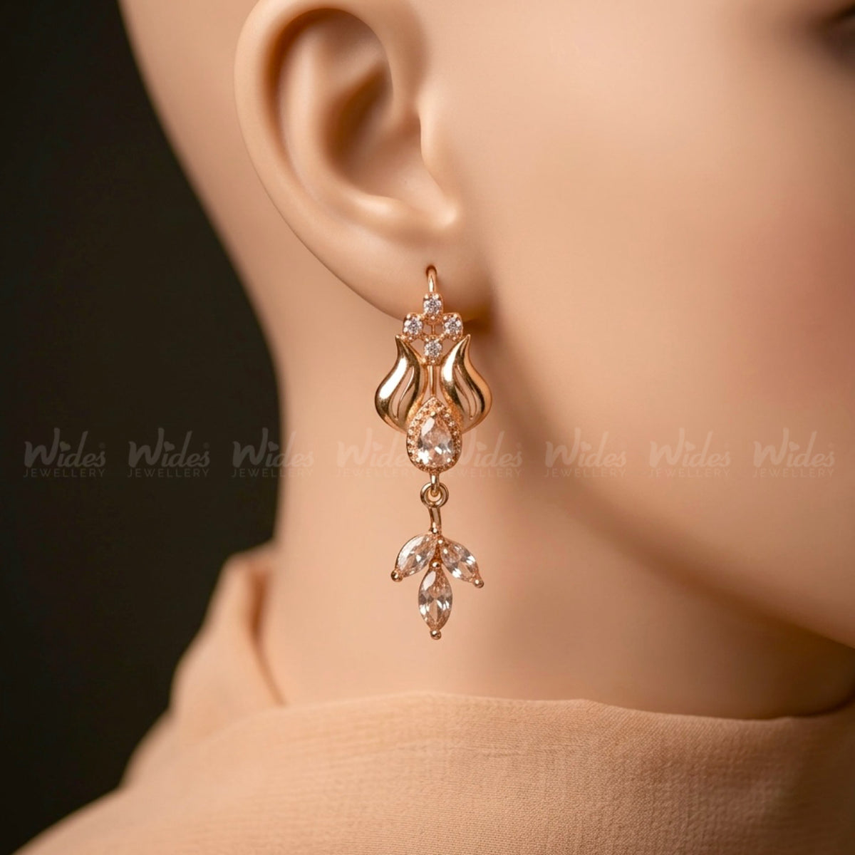 Tulip Bloom Zircon Earrings for Girls/Women
