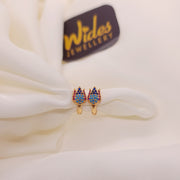 Fancy Design Golden Multicolor Stones Earrings For Girls/women.