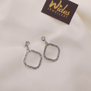 Stylish Design Crystal Silver Earrings for Girls/Women