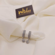 Stylish Design Crystal Stones Silver Earrings for Girls/Women