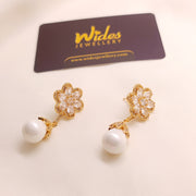 Pearl Blossom Drop Earrings for Girls/Women