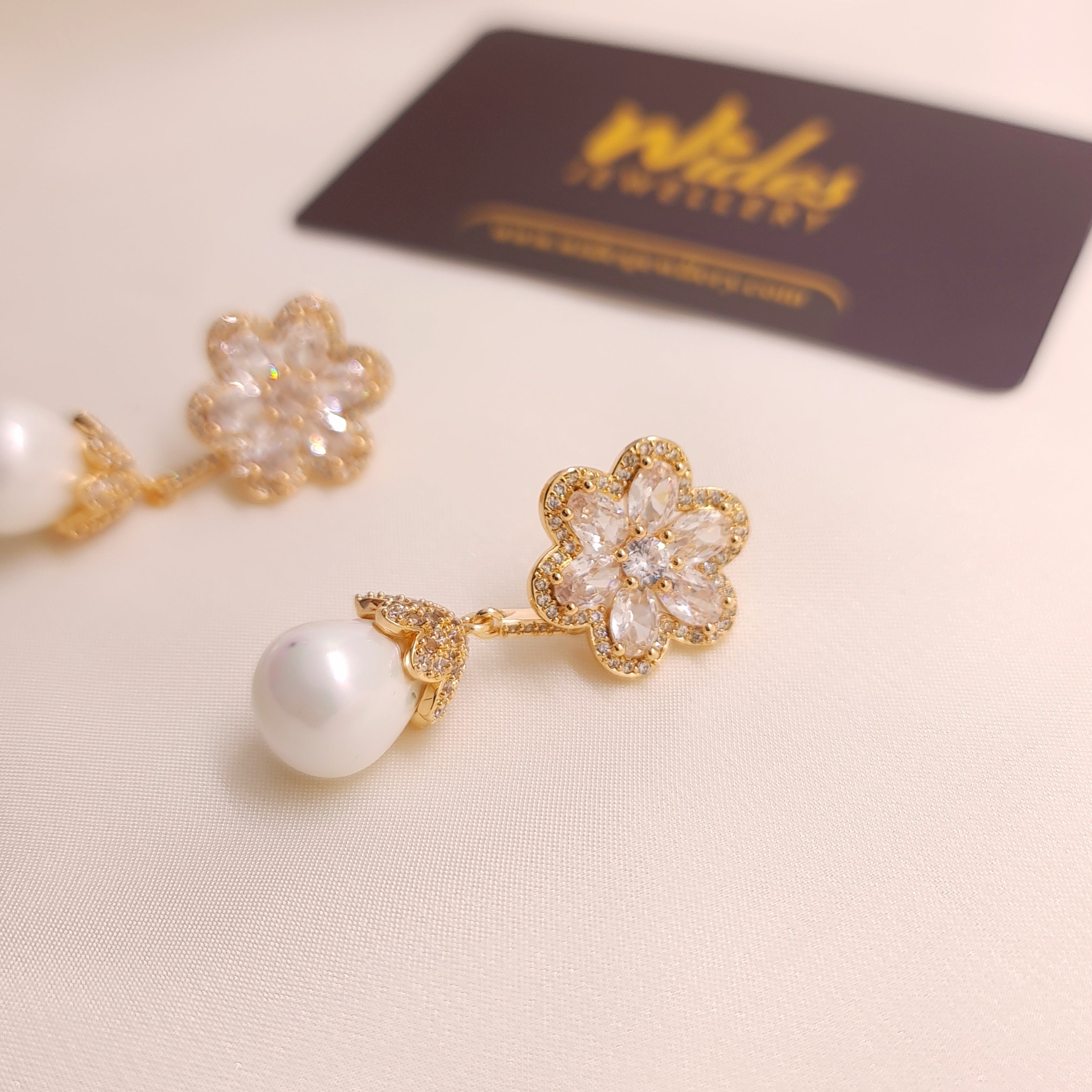Pearl Blossom Drop Earrings for Girls/Women
