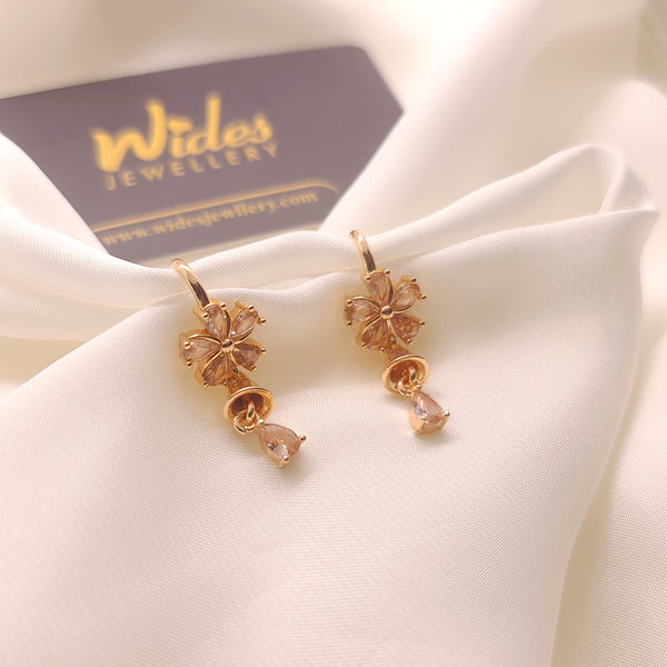 Golden Floral Drops Earrings for Girls/Women