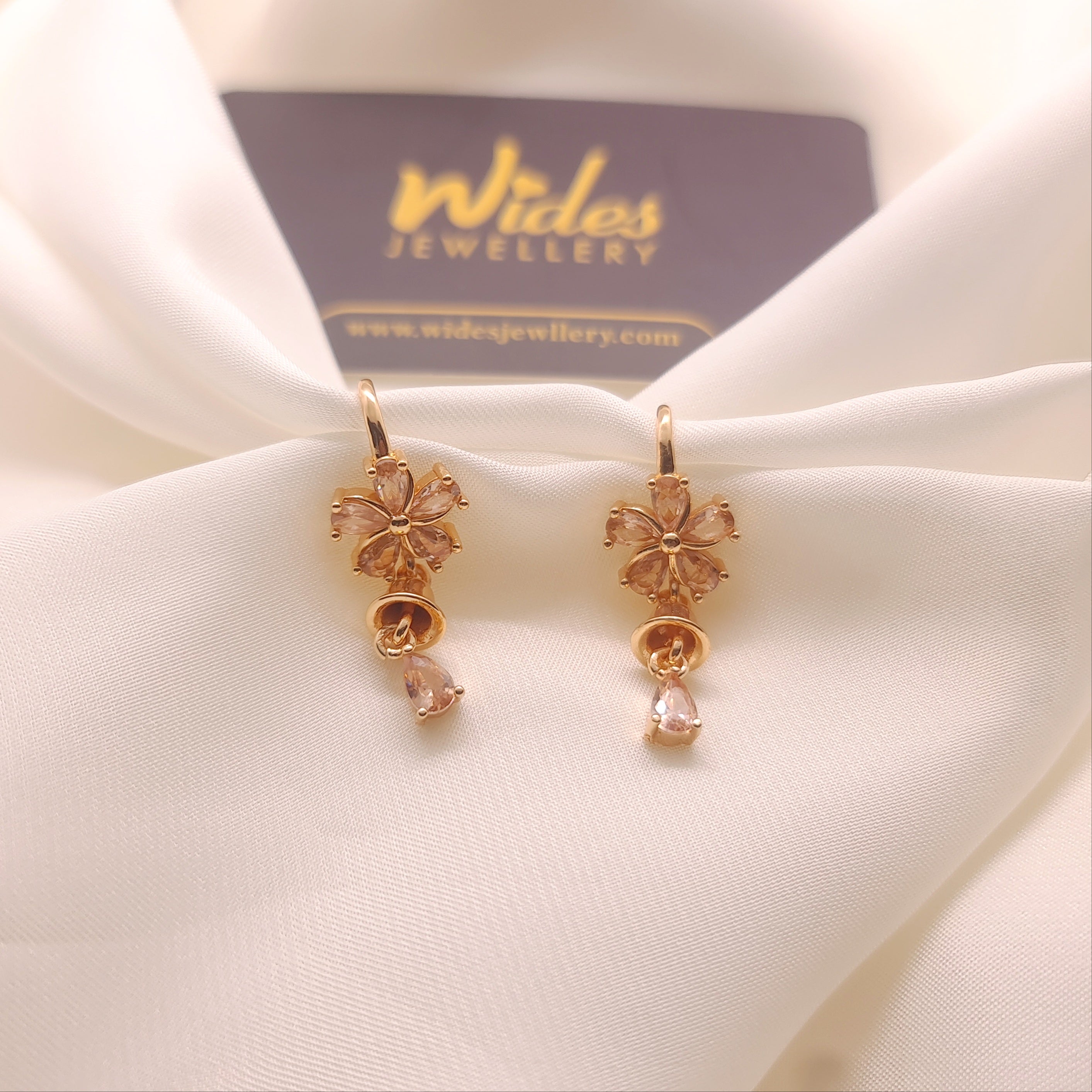 Golden Floral Drops Earrings for Girls/Women