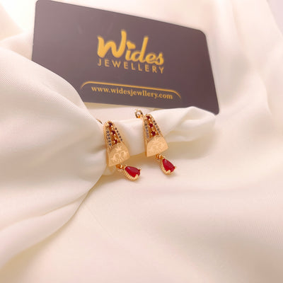 Regal Ruby Drop Earrings for Girls/Women