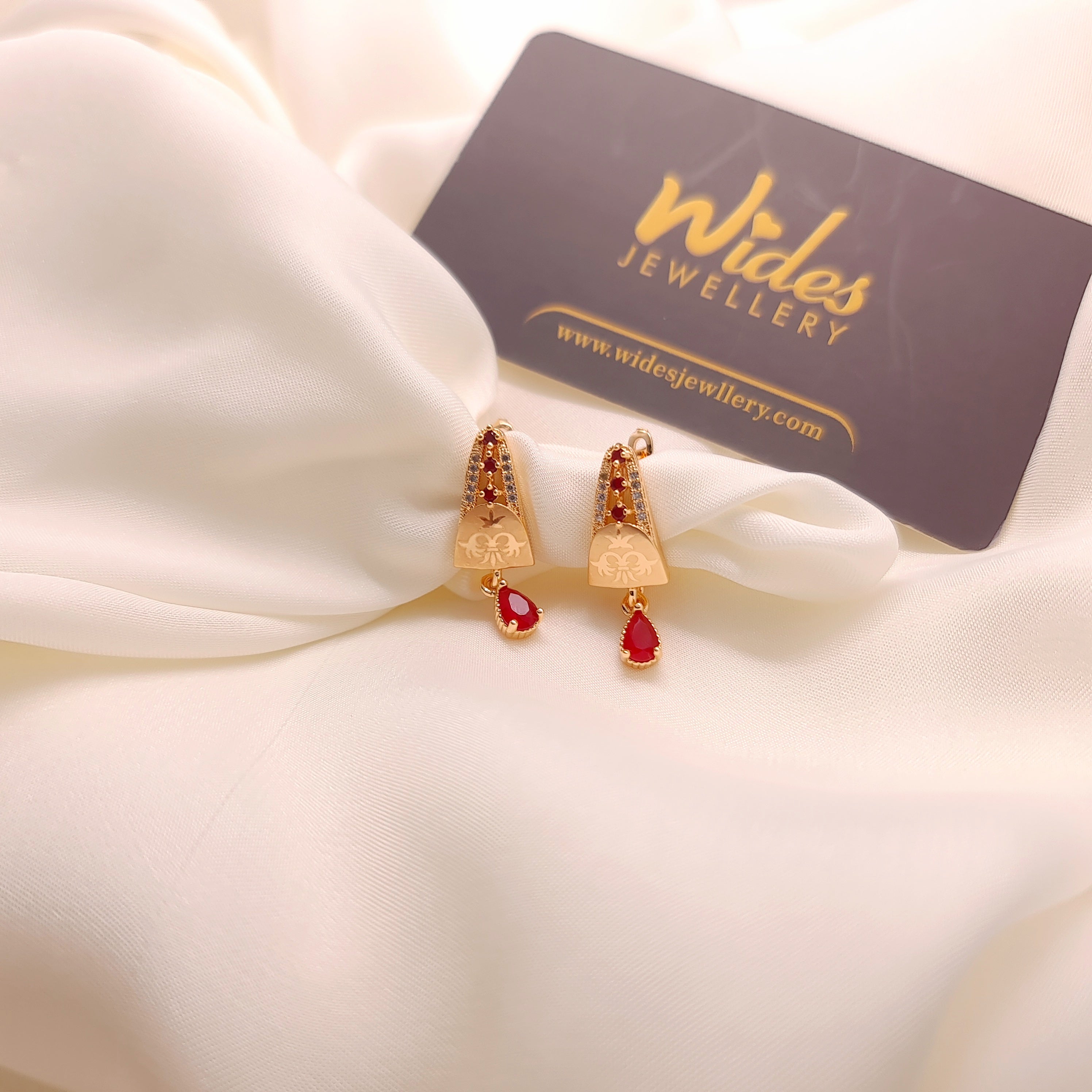 Regal Ruby Drop Earrings for Girls/Women