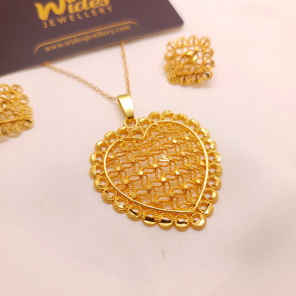 Chilai Work Heart Locket Set for Girls/Women
