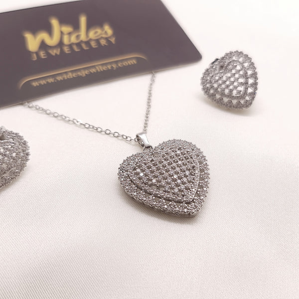Dazzling Heart Locket Set for Girls/Women