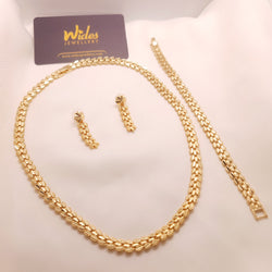 Gold-Plated Braided Link Jewelry Set