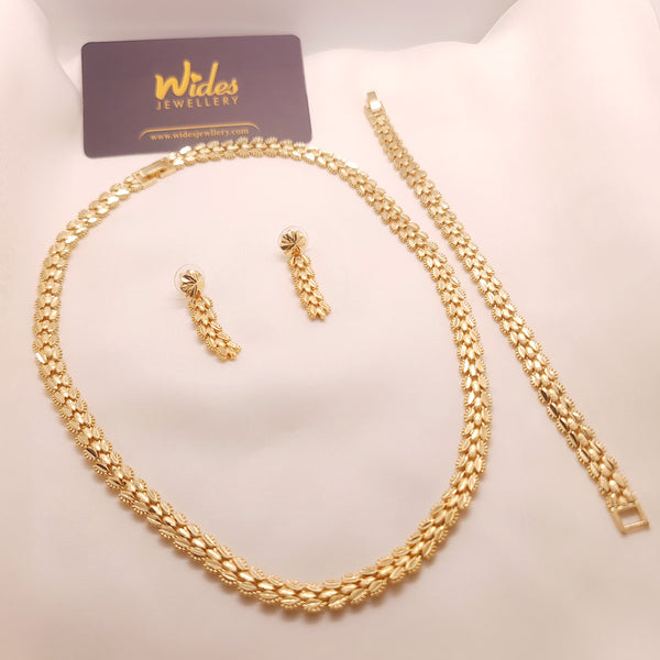 Gold-Plated Braided Link Jewelry Set