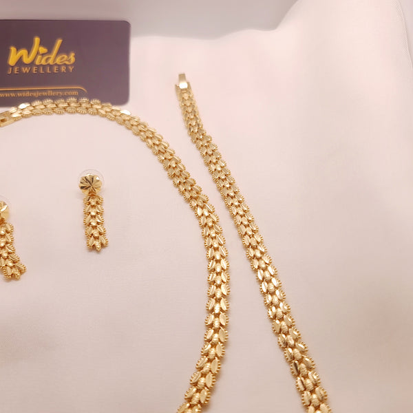 Gold-Plated Braided Link Jewelry Set
