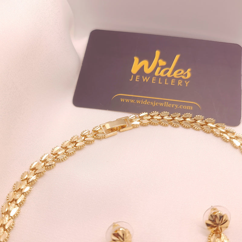 Gold-Plated Braided Link Jewelry Set