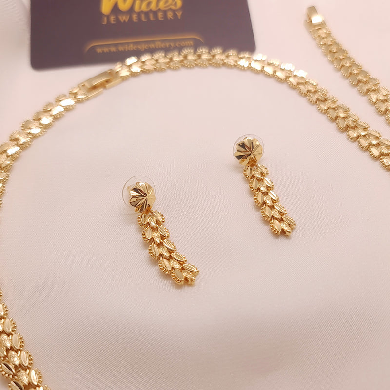 Gold-Plated Braided Link Jewelry Set