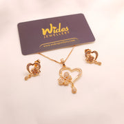 Heart & Butterfly Golden Locket Set for Girls/Women