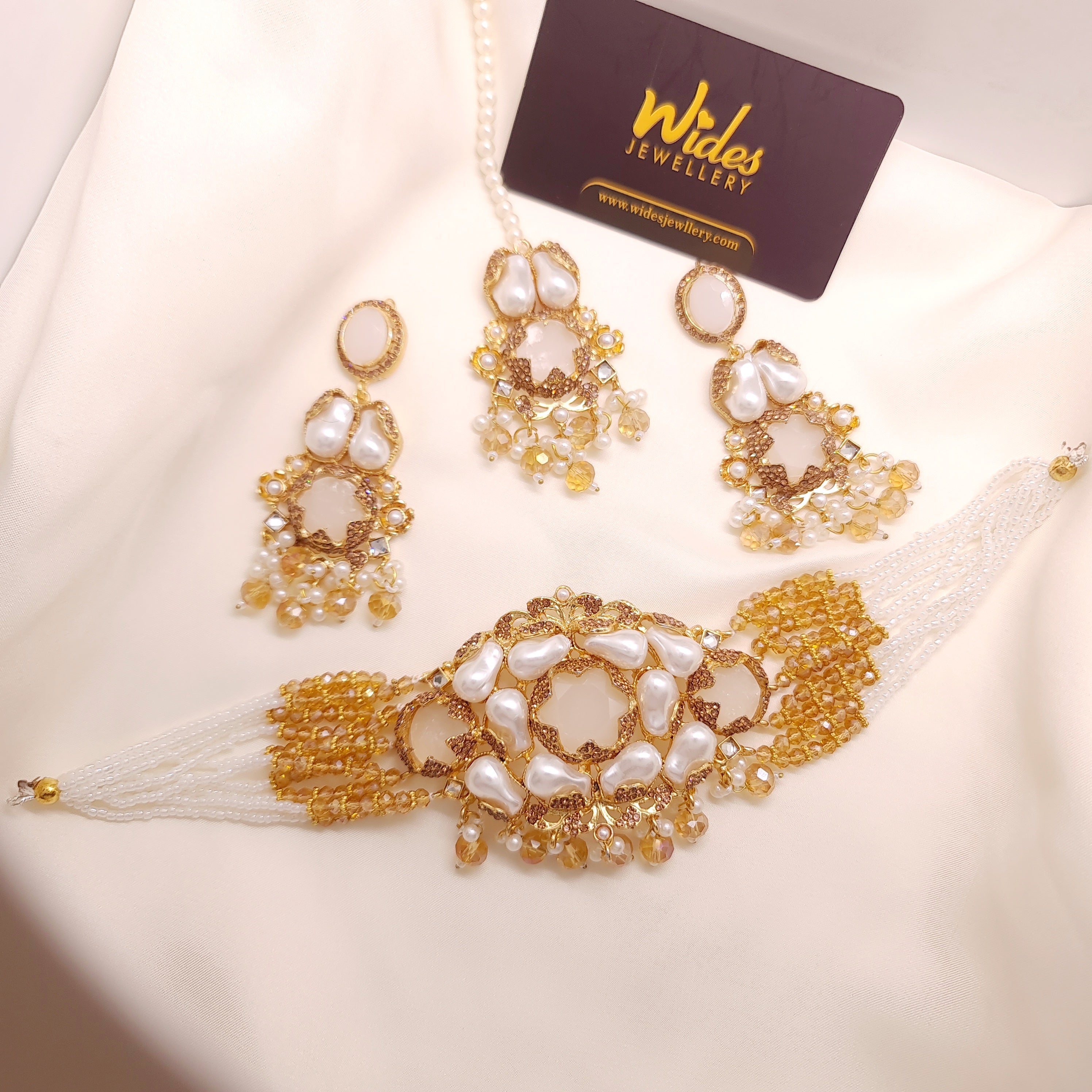 Pearl Cascade Choker Set for Girls/Women