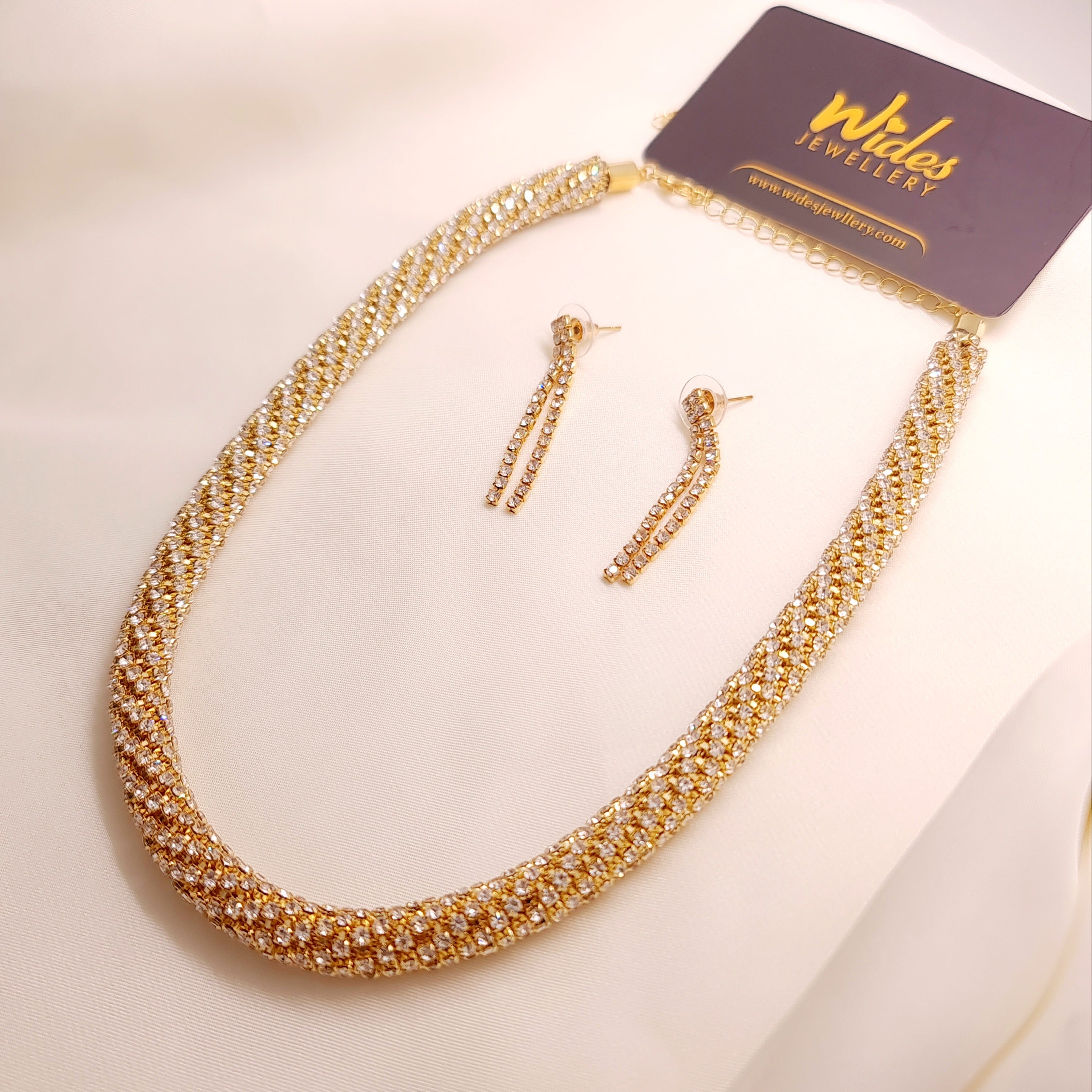 Rhinestone Rope Necklace Set for Girls/Women