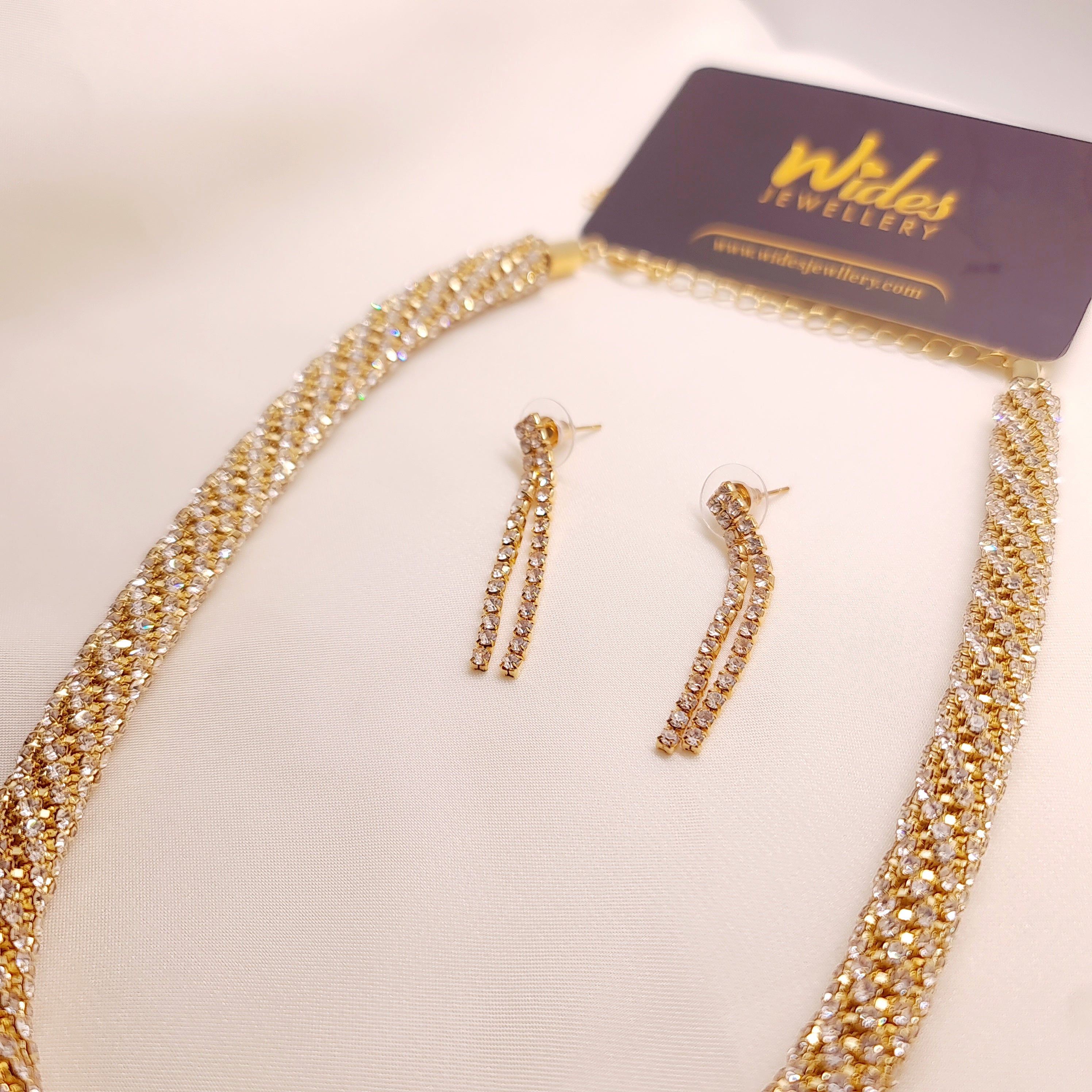 Rhinestone Rope Necklace Set for Girls/Women