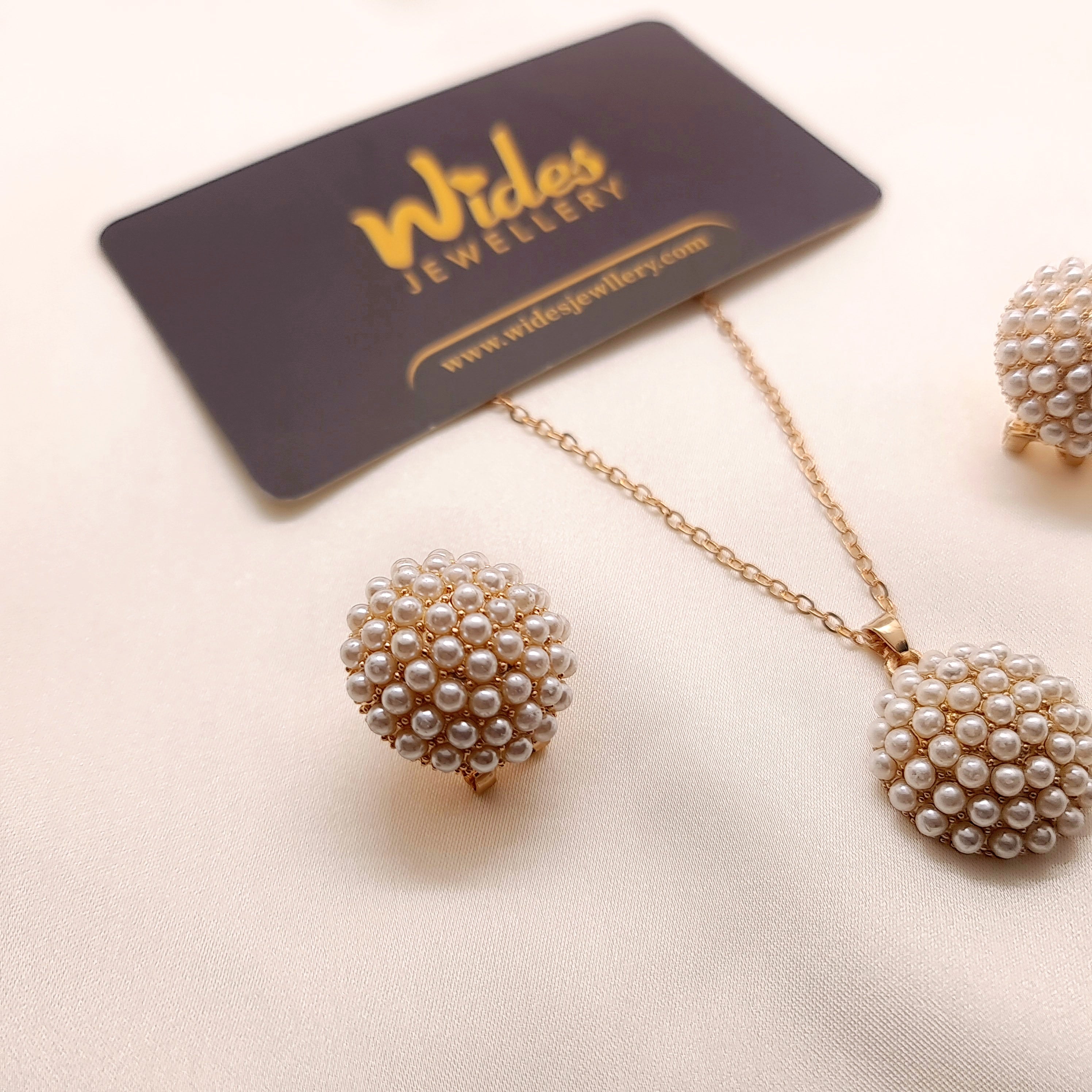 Cluster Pearl Locket Set for Girls/Women