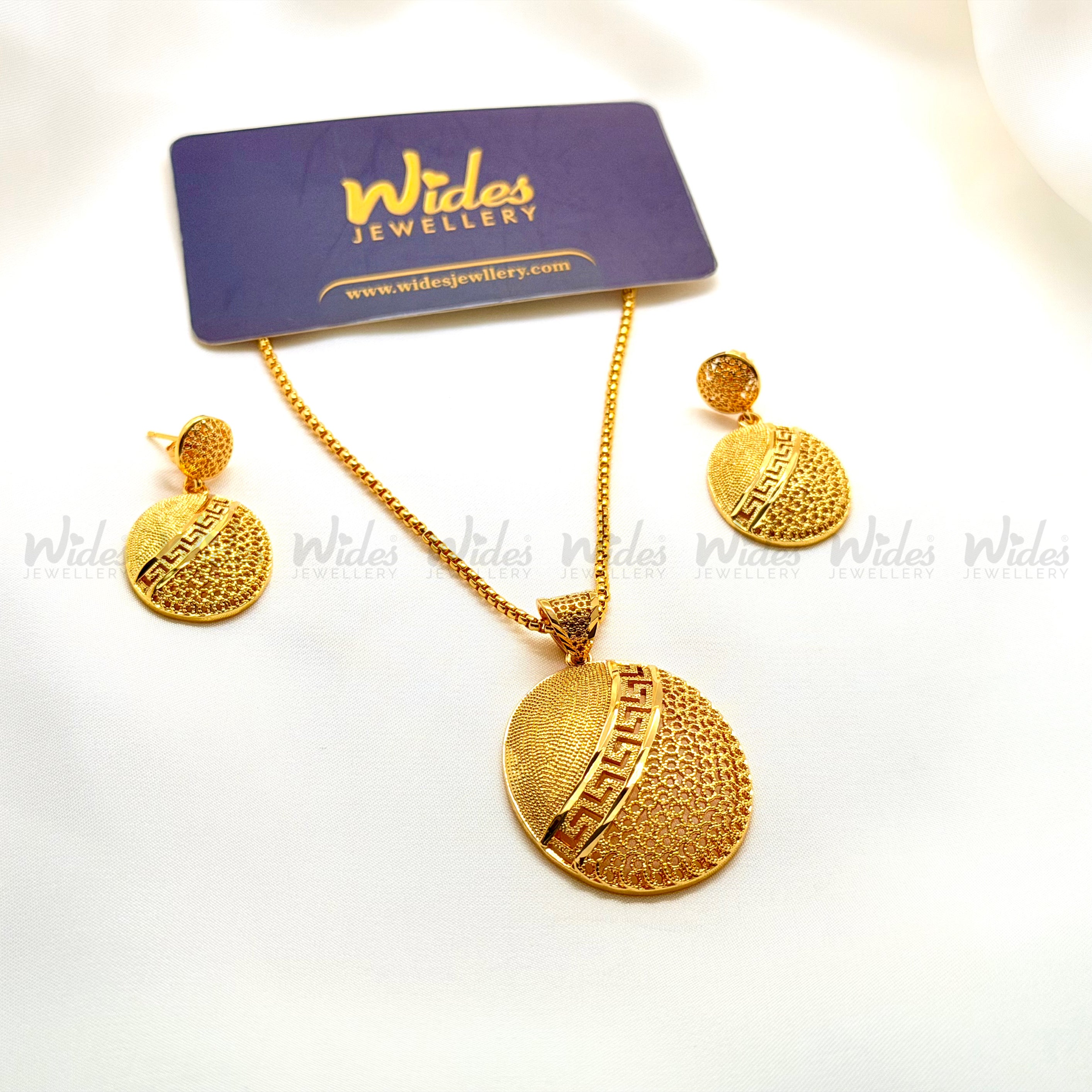 Greek Key Mesh Locket Set for Girls/Women