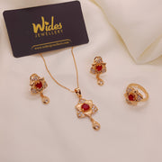 New Stylish Daffodil Design  Golden Locket/Necklace Set for Girls/Women