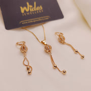 Aesthetical Ball Golden Crystal Necklace Sets for Girls/Women