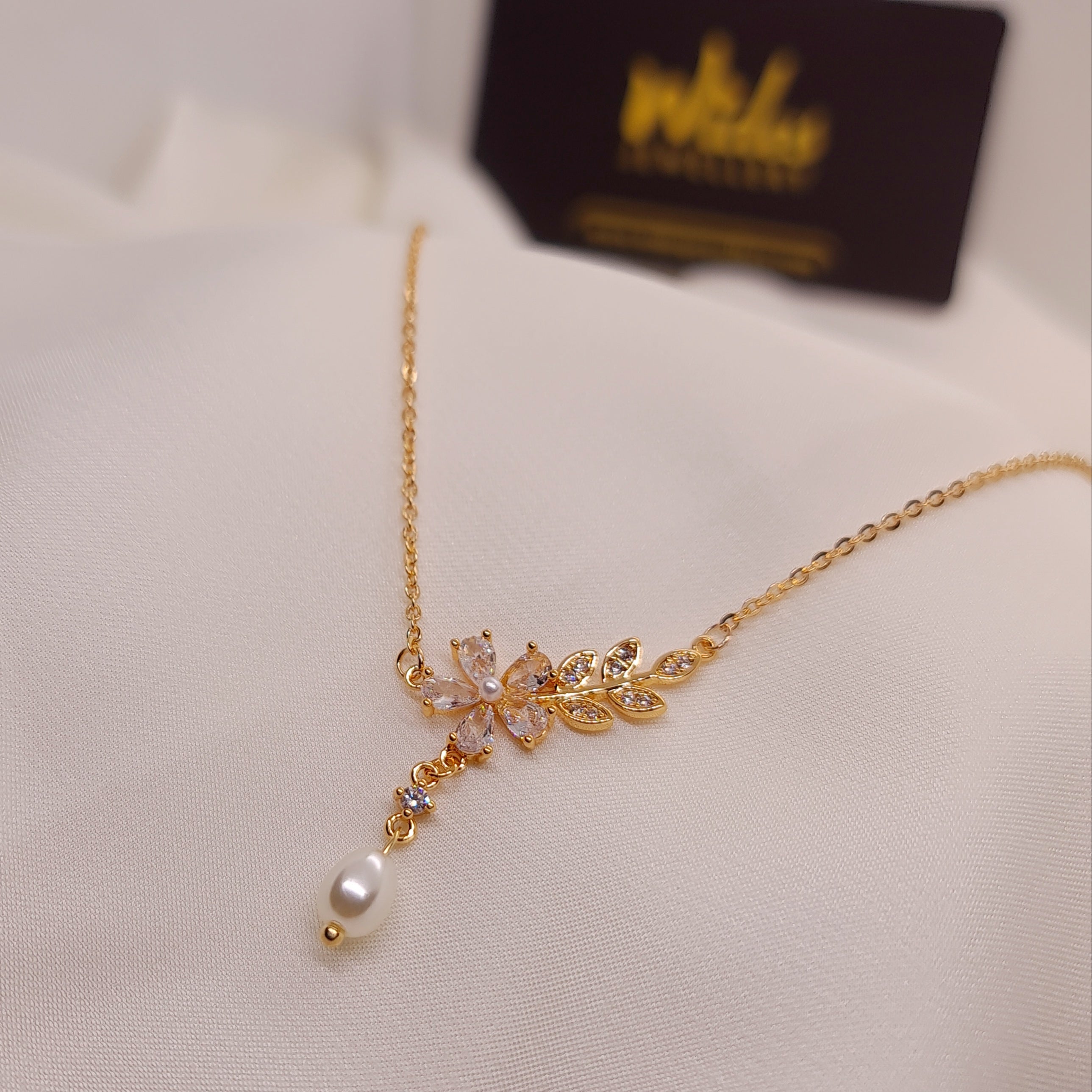 Prettiest Design Crystal Golden Chain Locket for Girls/Women