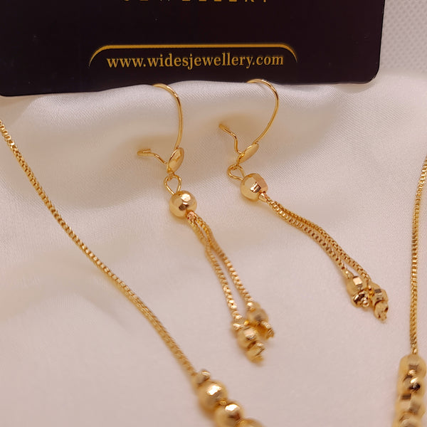 Elegant Golden Locket Chain & Earrings for Girls/Women