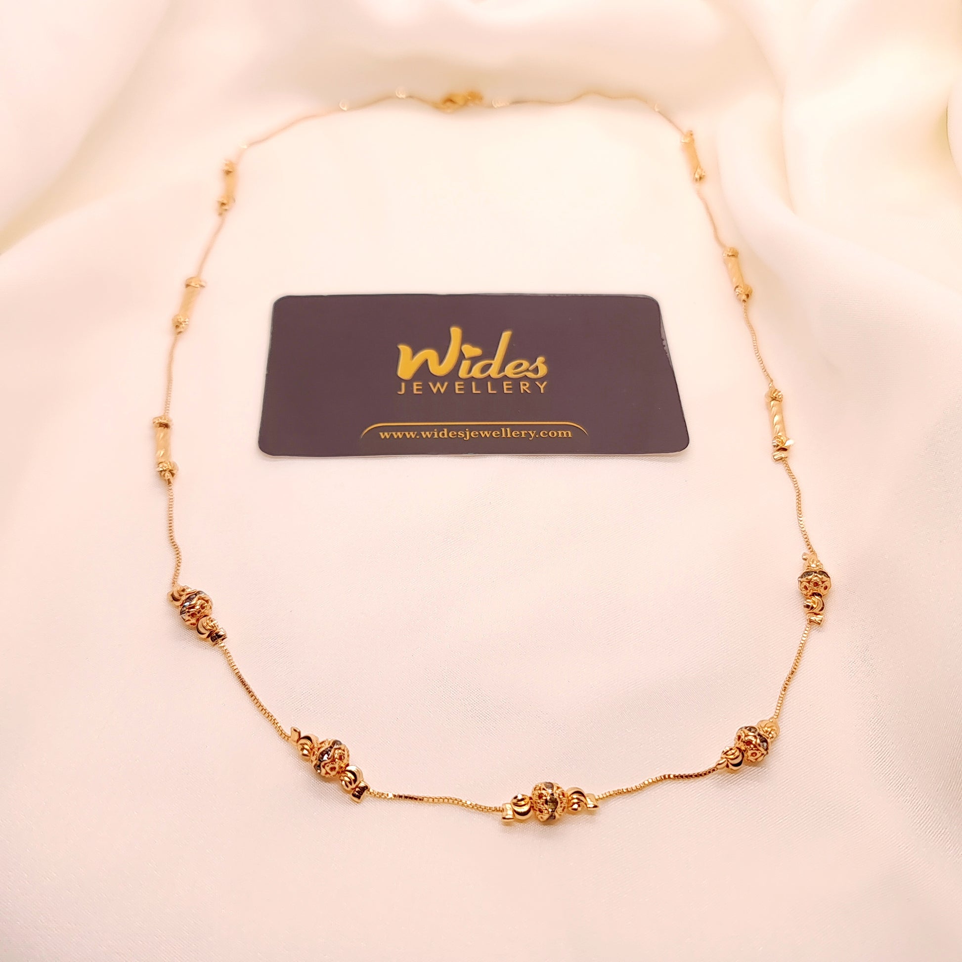 Ball Design Gold-Plated Mala Chain for Girls/Women – Elegant