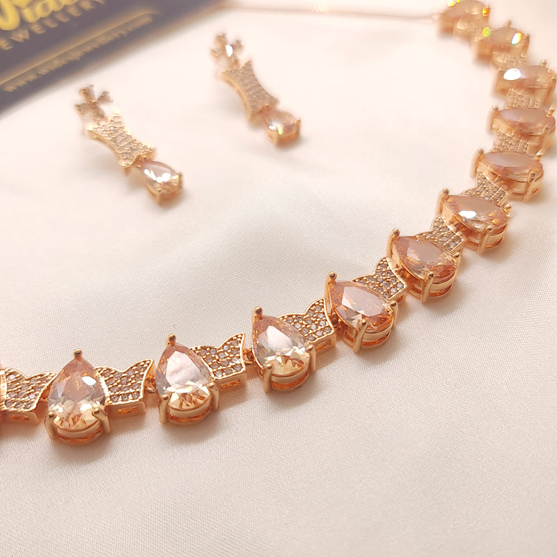 Majestic Golden Stones Radiance Necklace Set