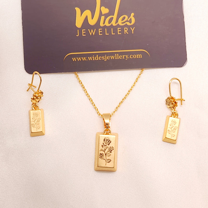 Gold-Plated Brick Locket Set for Girls/Women