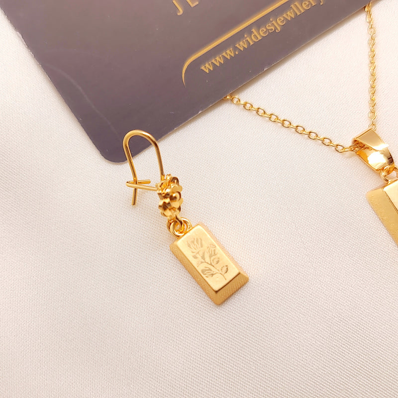 Gold-Plated Brick Locket Set for Girls/Women