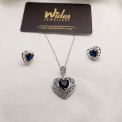 Titanic Blue Heart Locket Set for Girls/Women